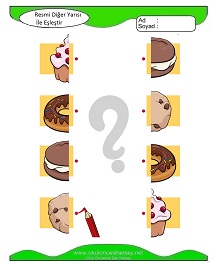 Resmi Diğer Yarısı ile Eşleştir Çalışma Sayfaları